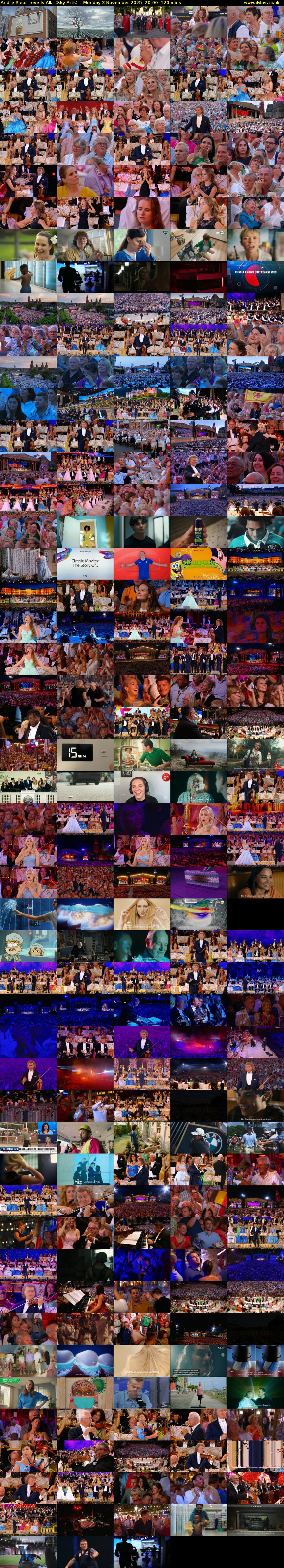 Andre Rieu: Love Is All.. (Sky Arts) Monday 3 November 2025 20:00 - 22:00