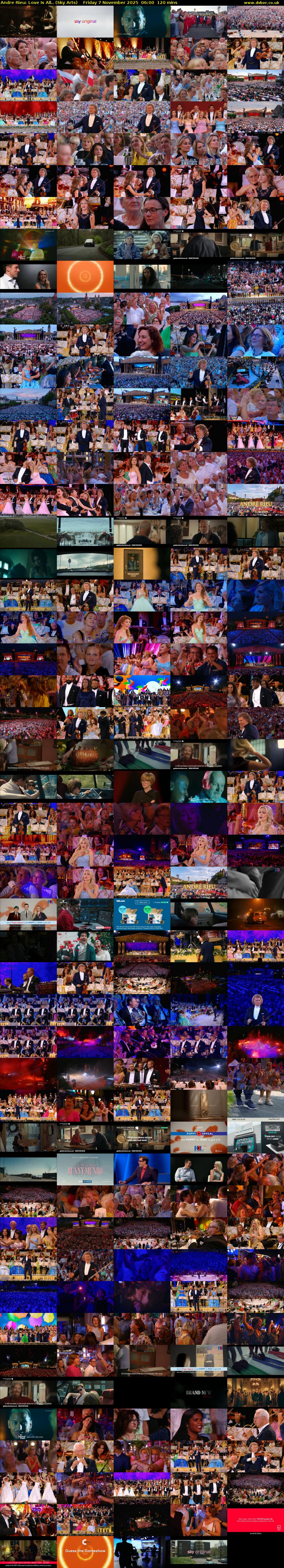 Andre Rieu: Love Is All.. (Sky Arts) Friday 7 November 2025 06:00 - 08:00