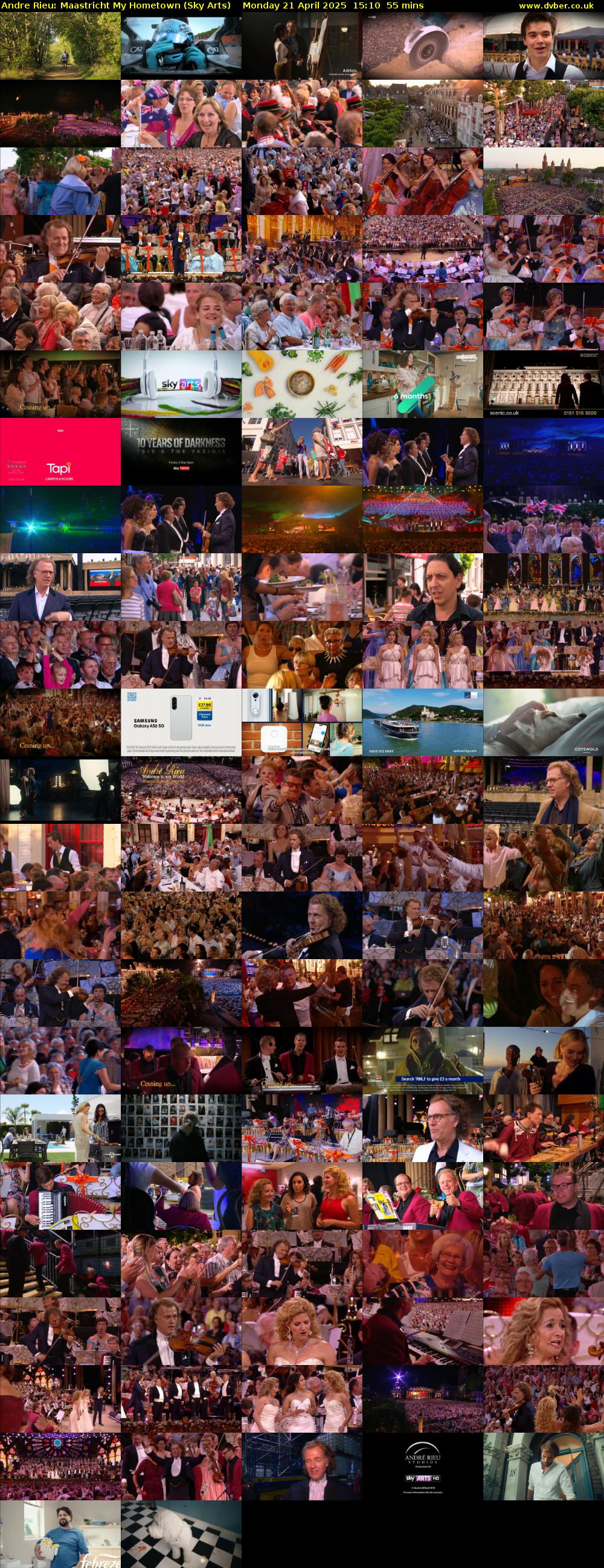 Andre Rieu: Maastricht My Hometown (Sky Arts) Monday 21 April 2025 15:10 - 16:05