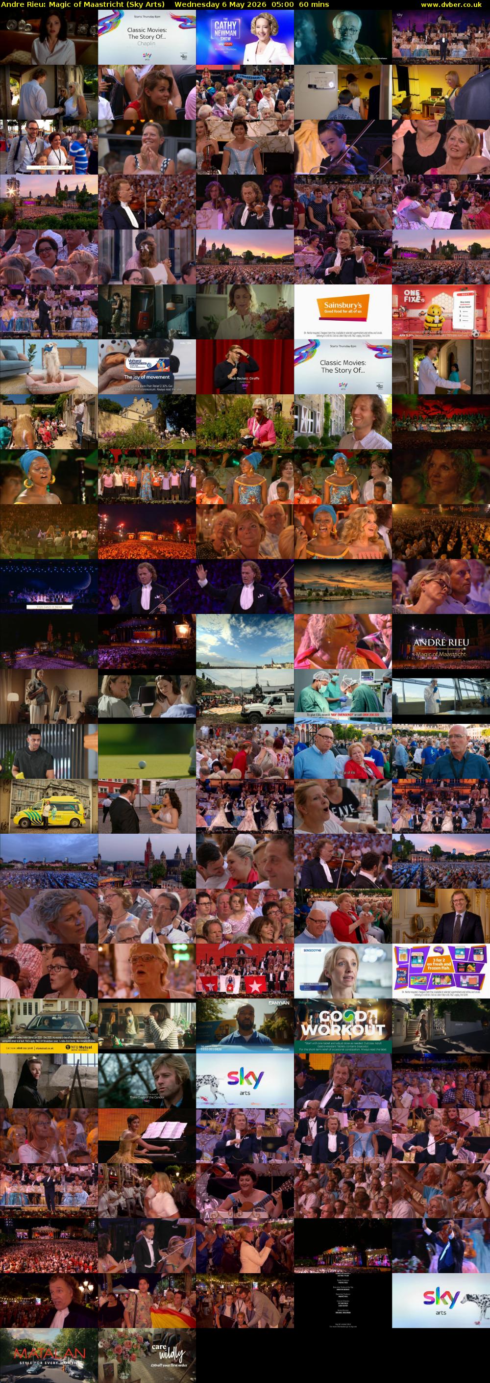 Andre Rieu: Magic of Maastricht (Sky Arts) Wednesday 6 May 2026 05:00 - 06:00