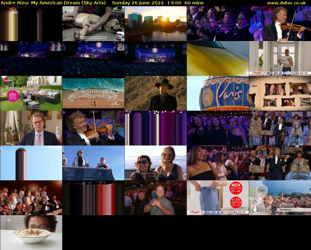 Andre Rieu: My American Dream (Sky Arts) Sunday 26 June 2022 13:00 - 14:00