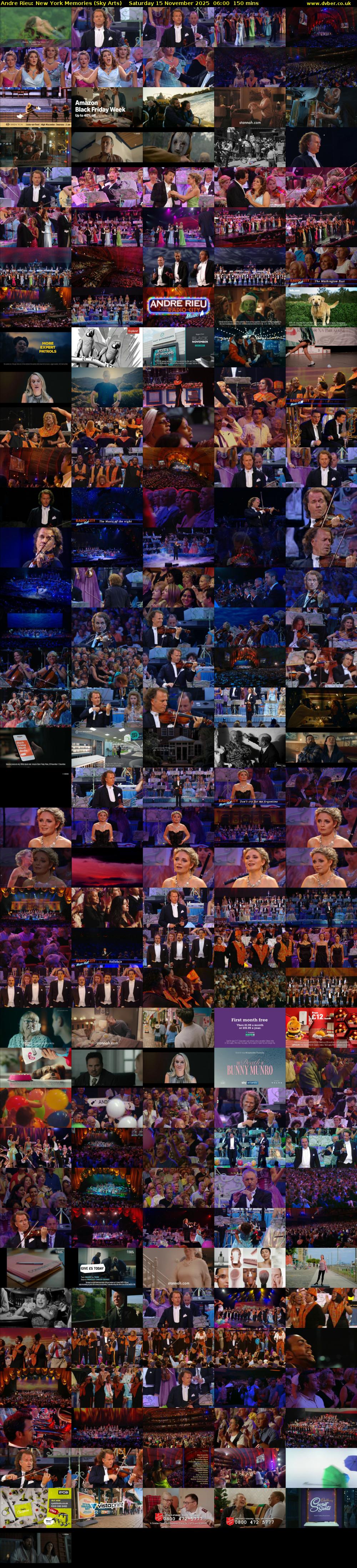 Andre Rieu: New York Memories (Sky Arts) Saturday 15 November 2025 06:00 - 08:30