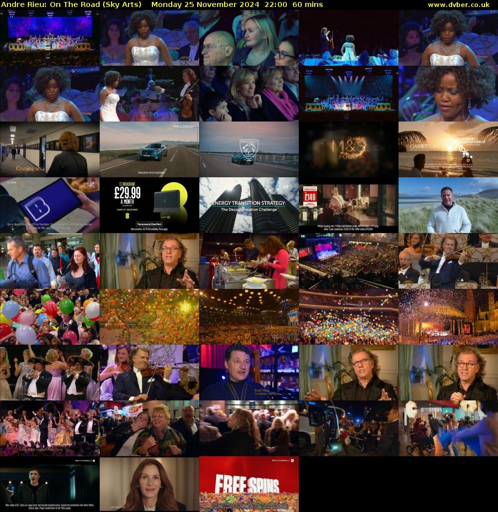 Andre Rieu: On The Road (Sky Arts) Monday 25 November 2024 22:00 - 23:00