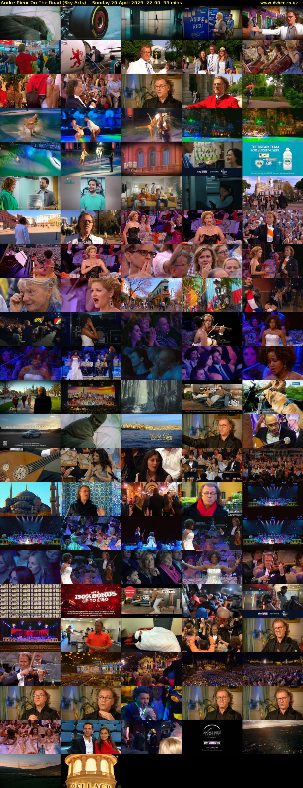 Andre Rieu: On The Road (Sky Arts) Sunday 20 April 2025 22:00 - 22:55