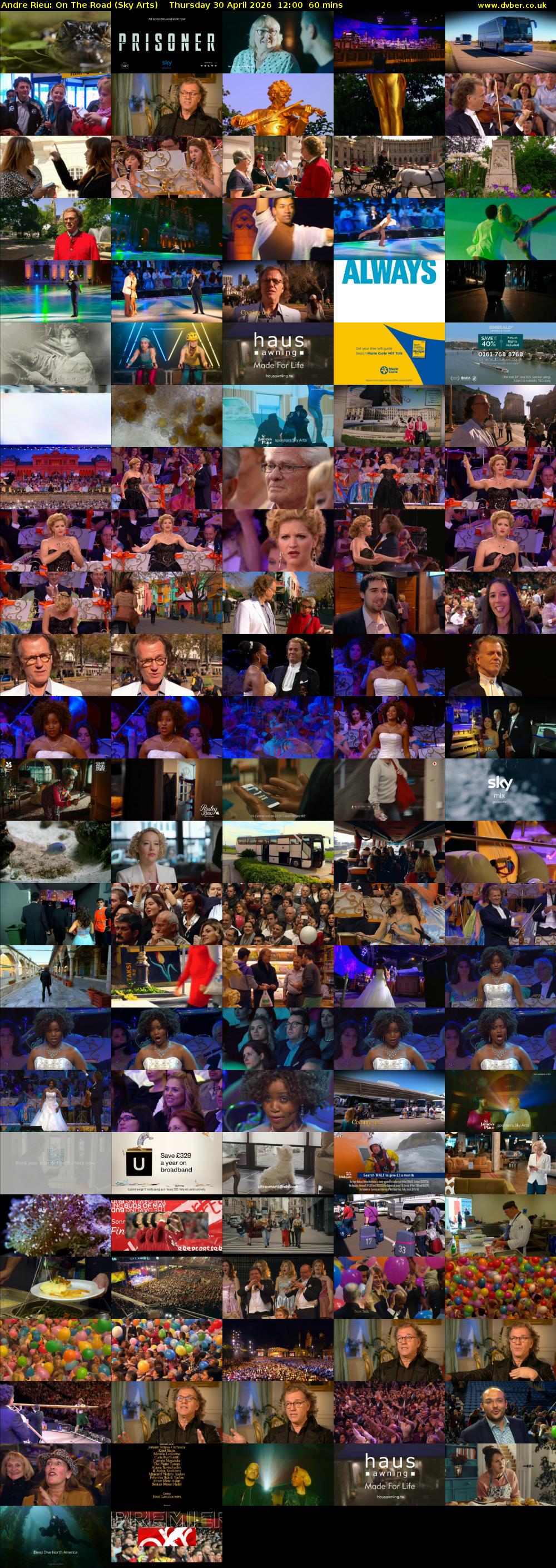 Andre Rieu: On The Road (Sky Arts) Thursday 30 April 2026 12:00 - 13:00