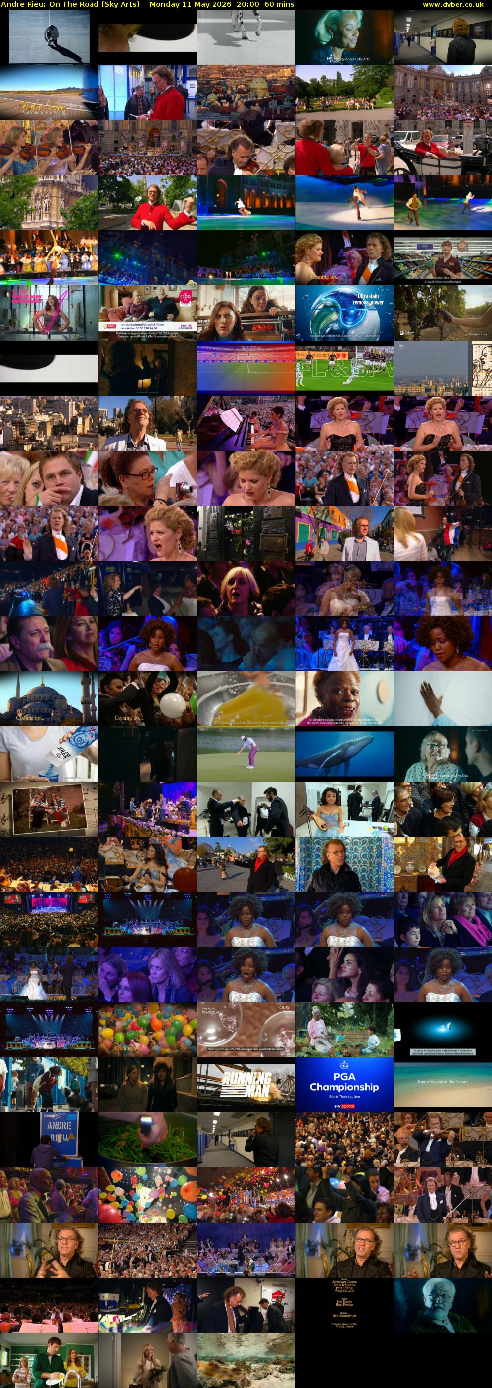 Andre Rieu: On The Road (Sky Arts) Monday 11 May 2026 20:00 - 21:00