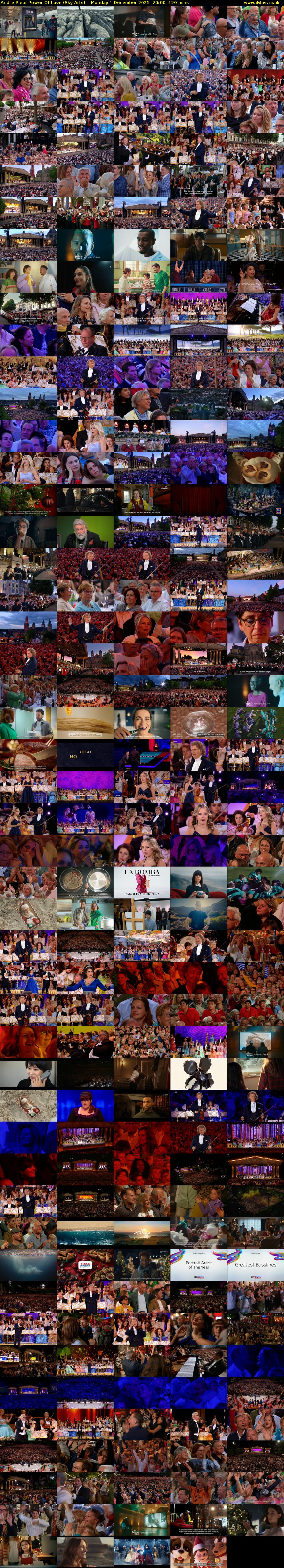 Andre Rieu: Power Of Love (Sky Arts) Monday 1 December 2025 20:00 - 22:00