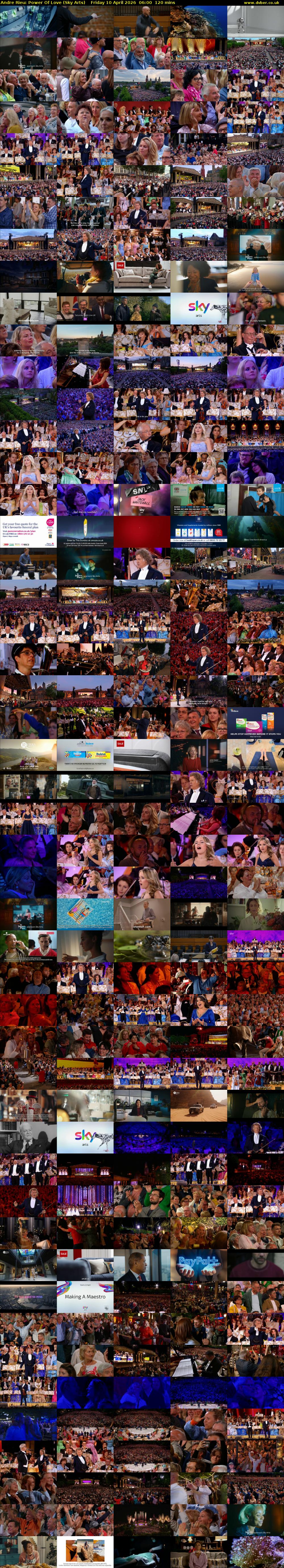 Andre Rieu: Power Of Love (Sky Arts) Friday 10 April 2026 06:00 - 08:00
