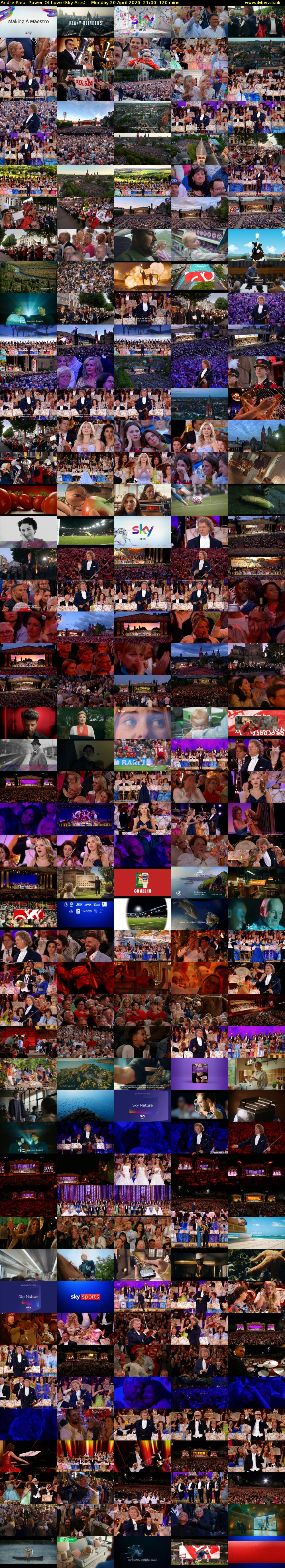 Andre Rieu: Power Of Love (Sky Arts) Monday 20 April 2026 21:00 - 23:00