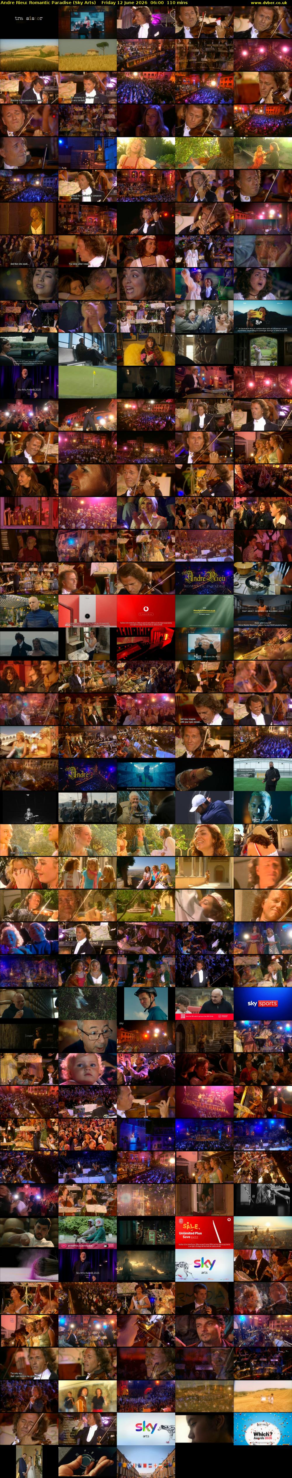 Andre Rieu: Romantic Paradise (Sky Arts) Friday 12 June 2026 06:00 - 07:50