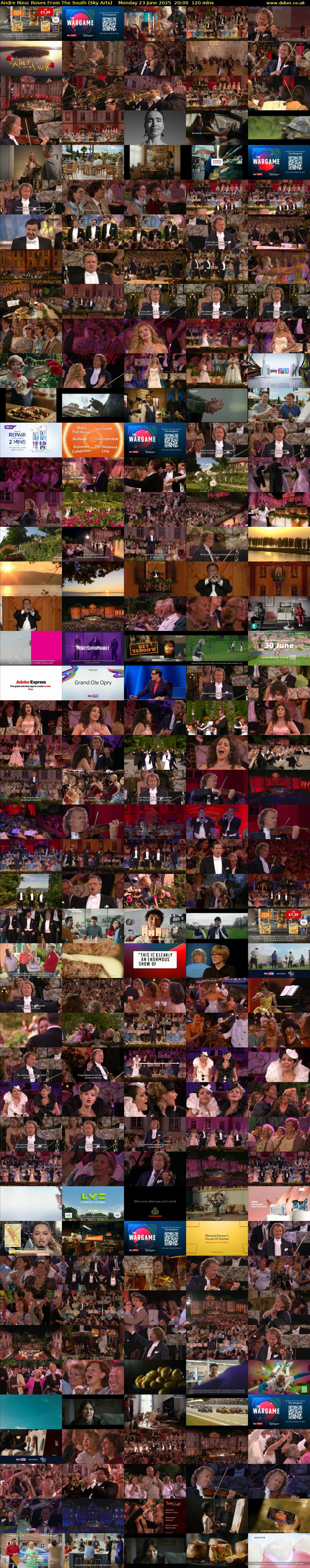 Andre Rieu: Roses From The South (Sky Arts) Monday 23 June 2025 20:00 - 22:00