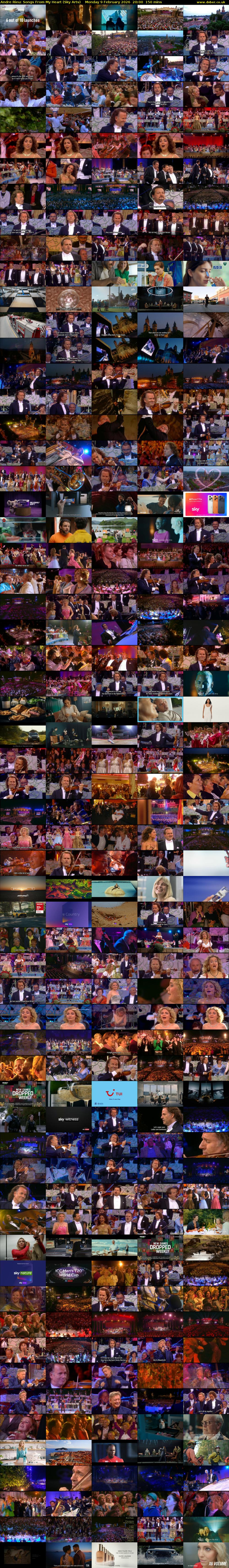 Andre Rieu: Songs From My Heart (Sky Arts) Monday 9 February 2026 20:00 - 22:30