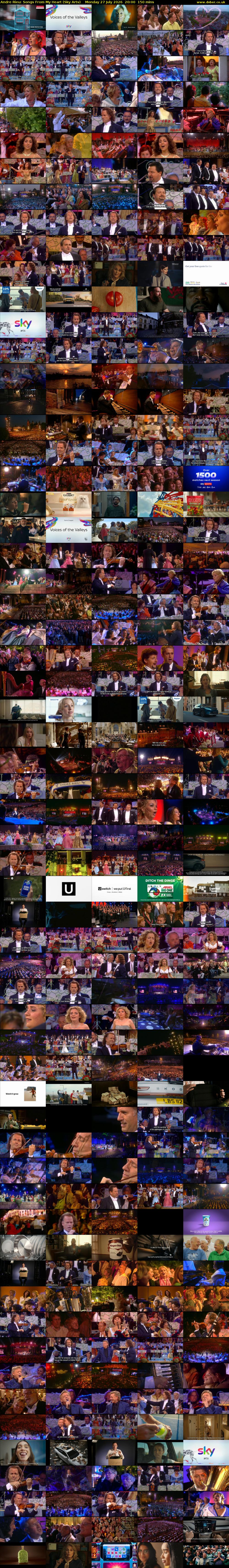 Andre Rieu: Songs From My Heart (Sky Arts) Monday 27 July 2026 20:00 - 22:30