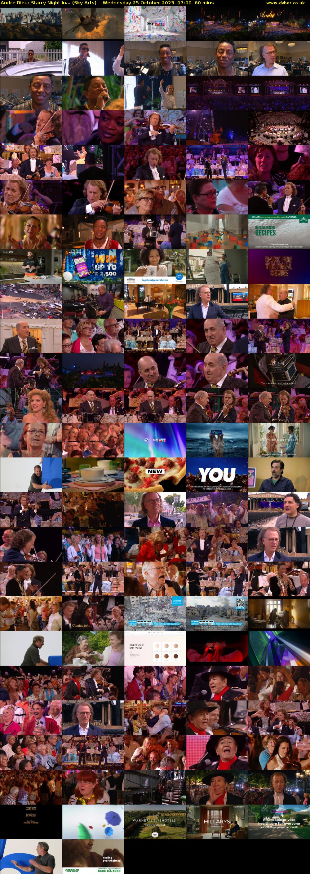 Andre Rieu: Starry Night In... (Sky Arts) Wednesday 25 October 2023 07:00 - 08:00