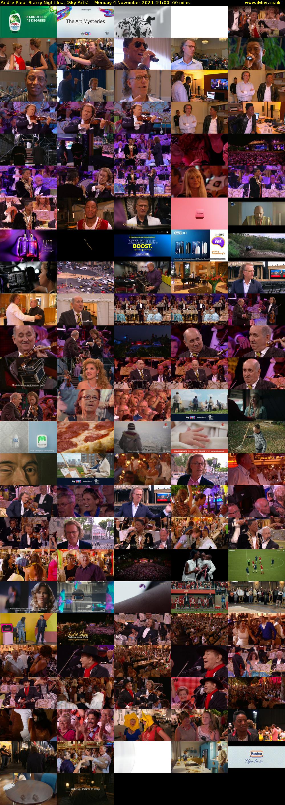 Andre Rieu: Starry Night In... (Sky Arts) Monday 4 November 2024 21:00 - 22:00
