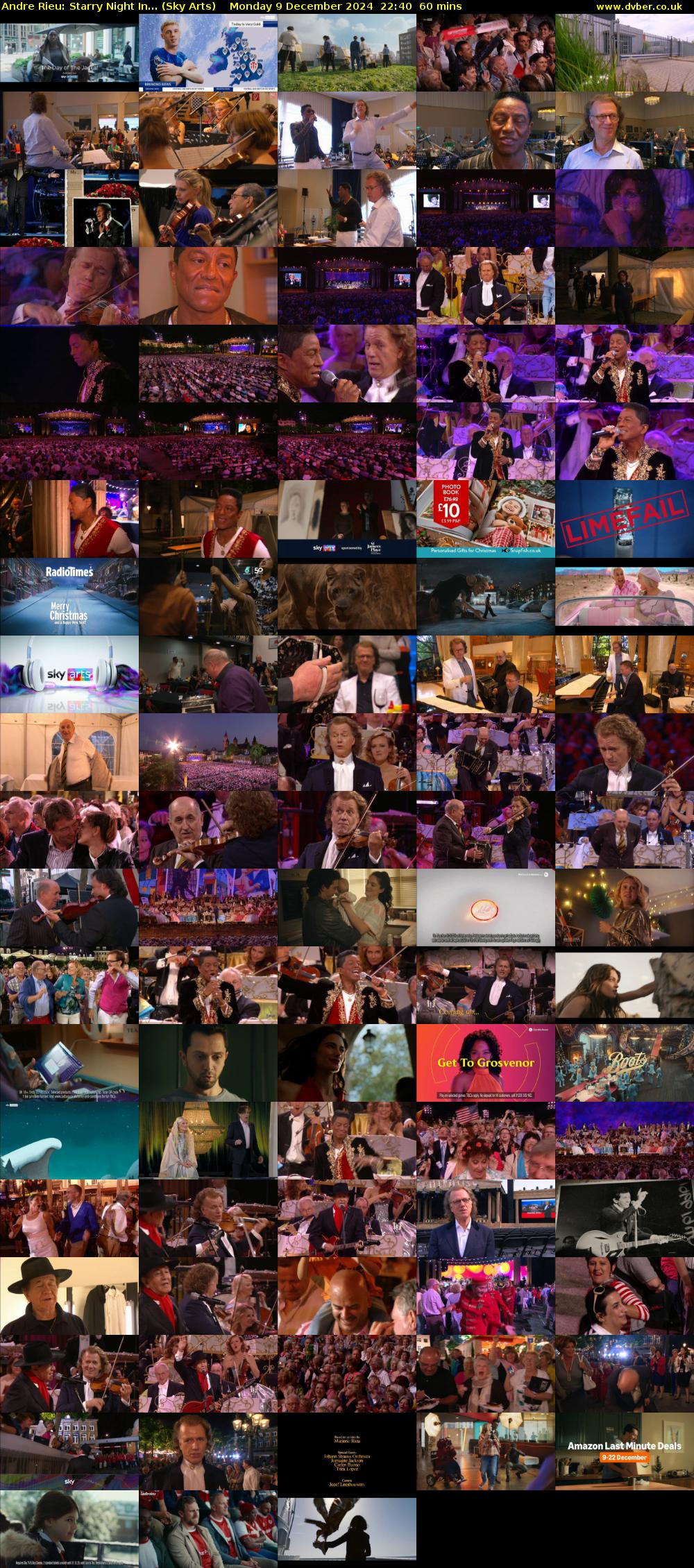 Andre Rieu: Starry Night In... (Sky Arts) Monday 9 December 2024 22:40 - 23:40