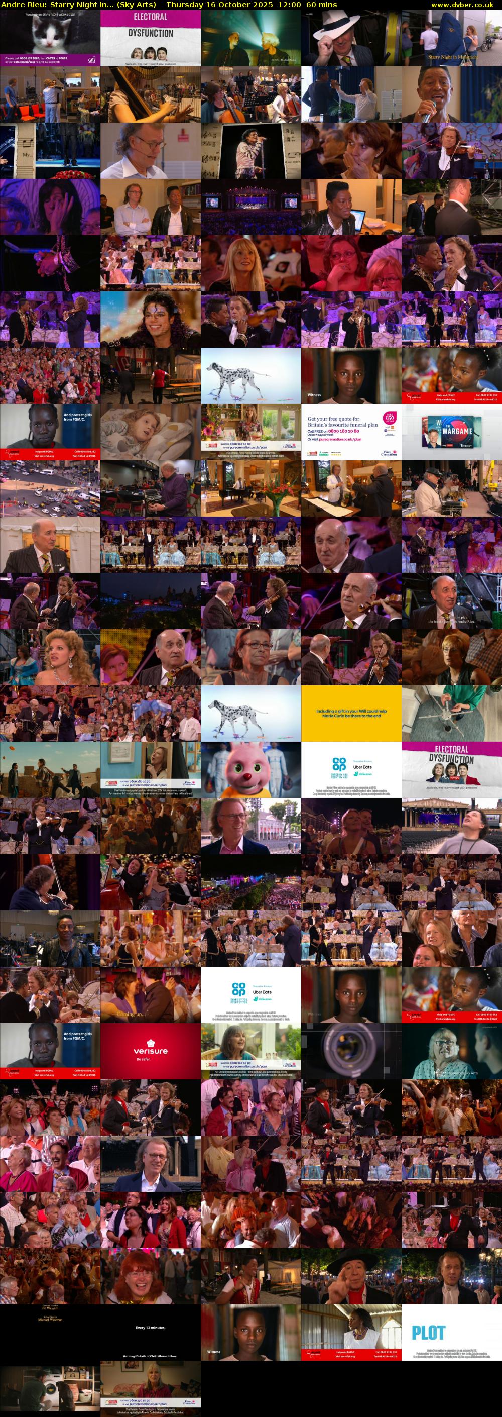 Andre Rieu: Starry Night In... (Sky Arts) Thursday 16 October 2025 12:00 - 13:00