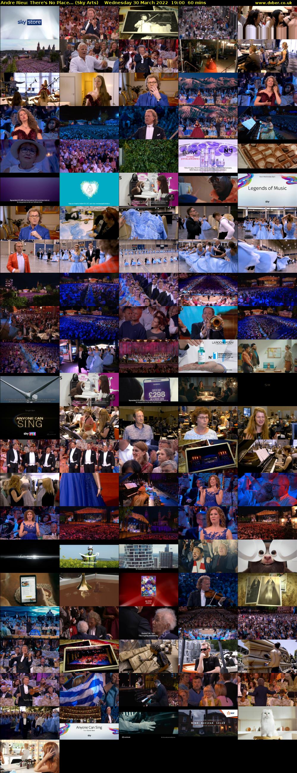 Andre Rieu: There's No Place... (Sky Arts) Wednesday 30 March 2022 19:00 - 20:00