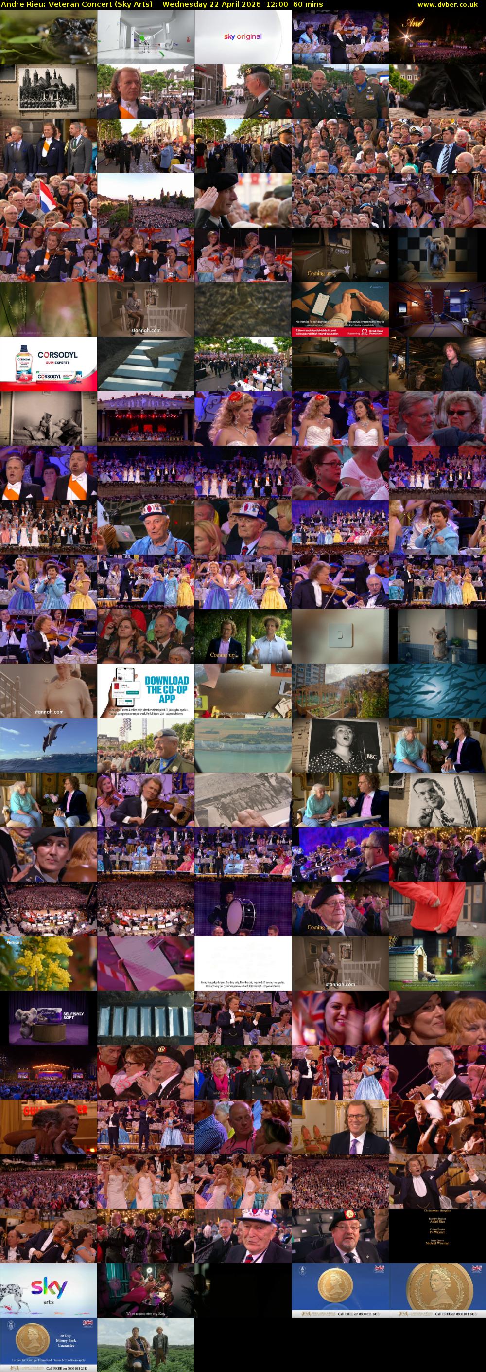 Andre Rieu: Veteran Concert (Sky Arts) Wednesday 22 April 2026 12:00 - 13:00
