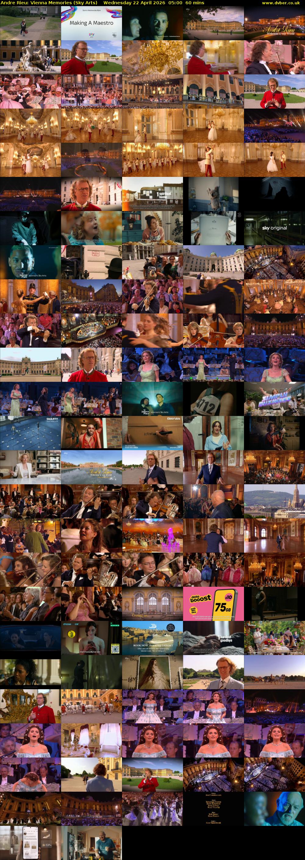 Andre Rieu: Vienna Memories (Sky Arts) Wednesday 22 April 2026 05:00 - 06:00