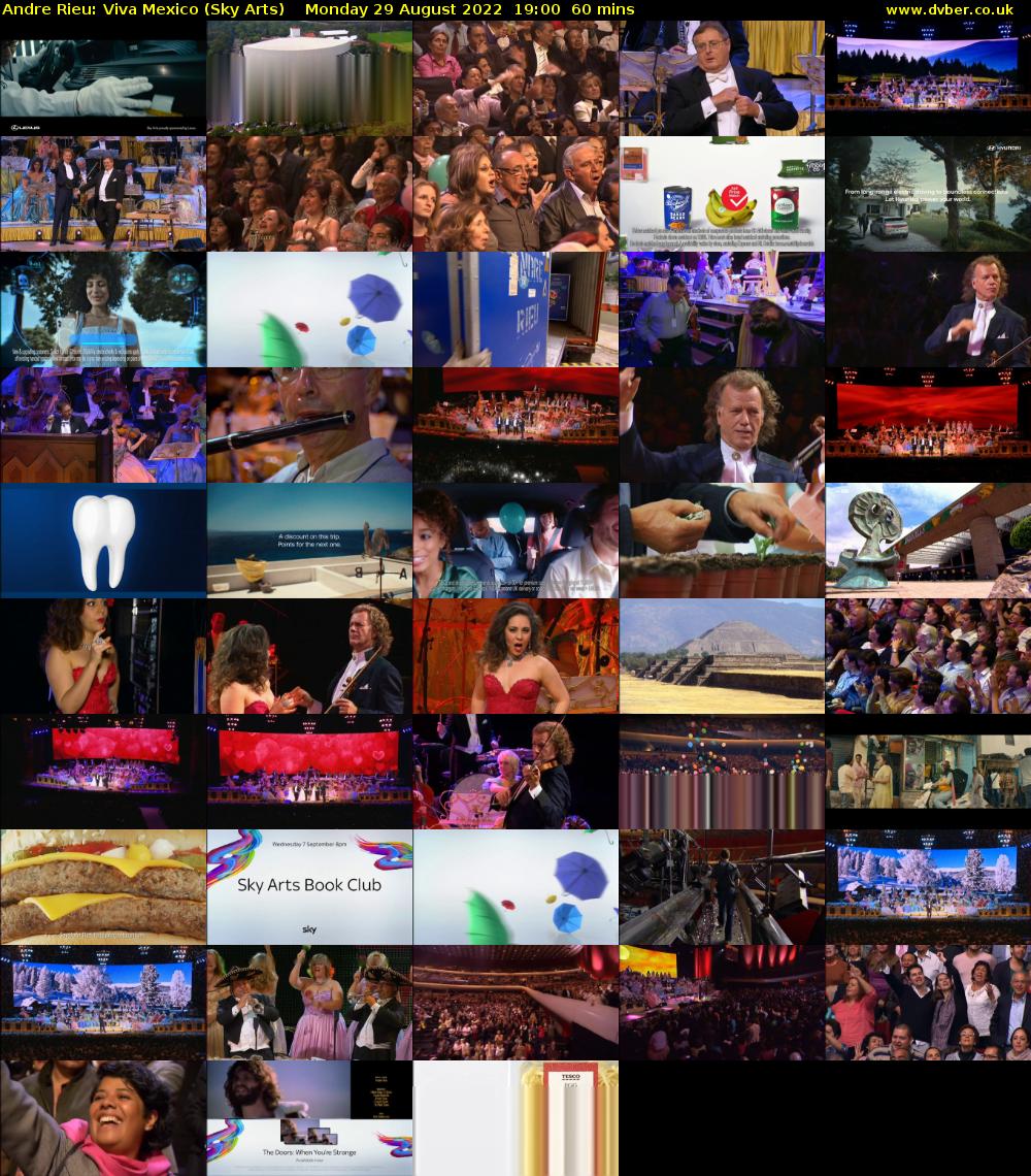 Andre Rieu: Viva Mexico (Sky Arts) Monday 29 August 2022 19:00 - 20:00