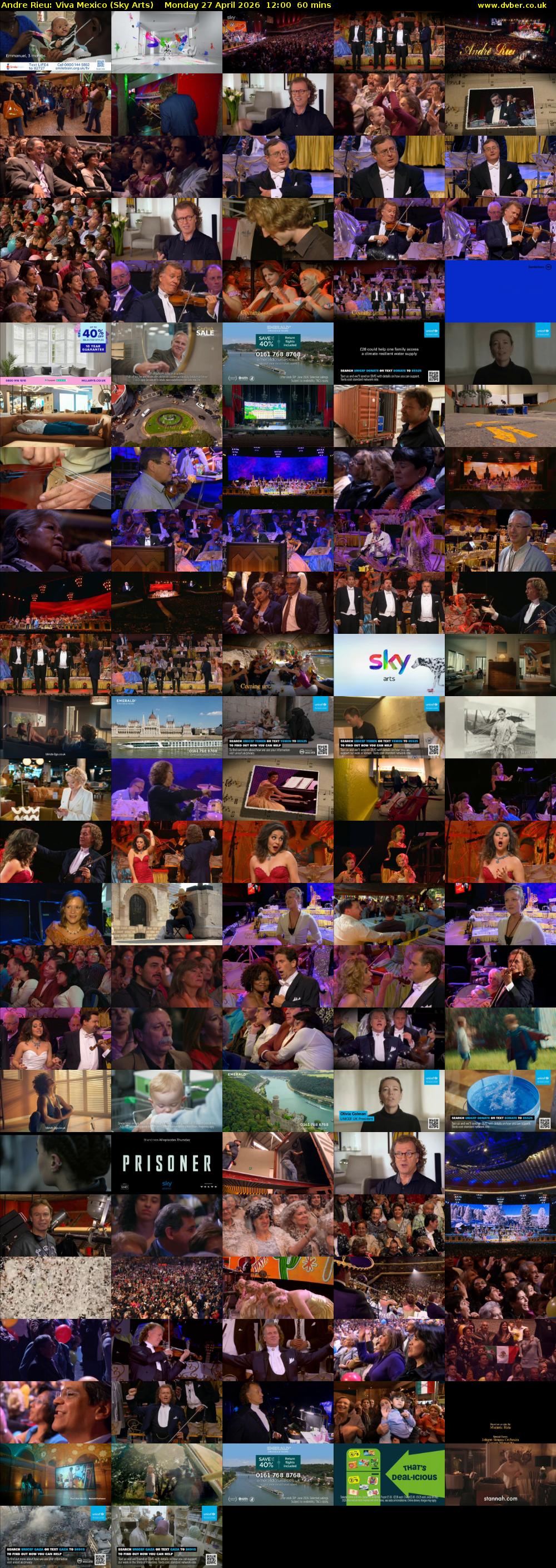 Andre Rieu: Viva Mexico (Sky Arts) Monday 27 April 2026 12:00 - 13:00
