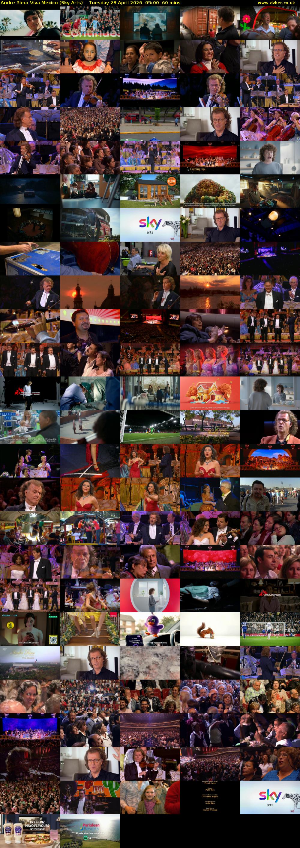 Andre Rieu: Viva Mexico (Sky Arts) Tuesday 28 April 2026 05:00 - 06:00