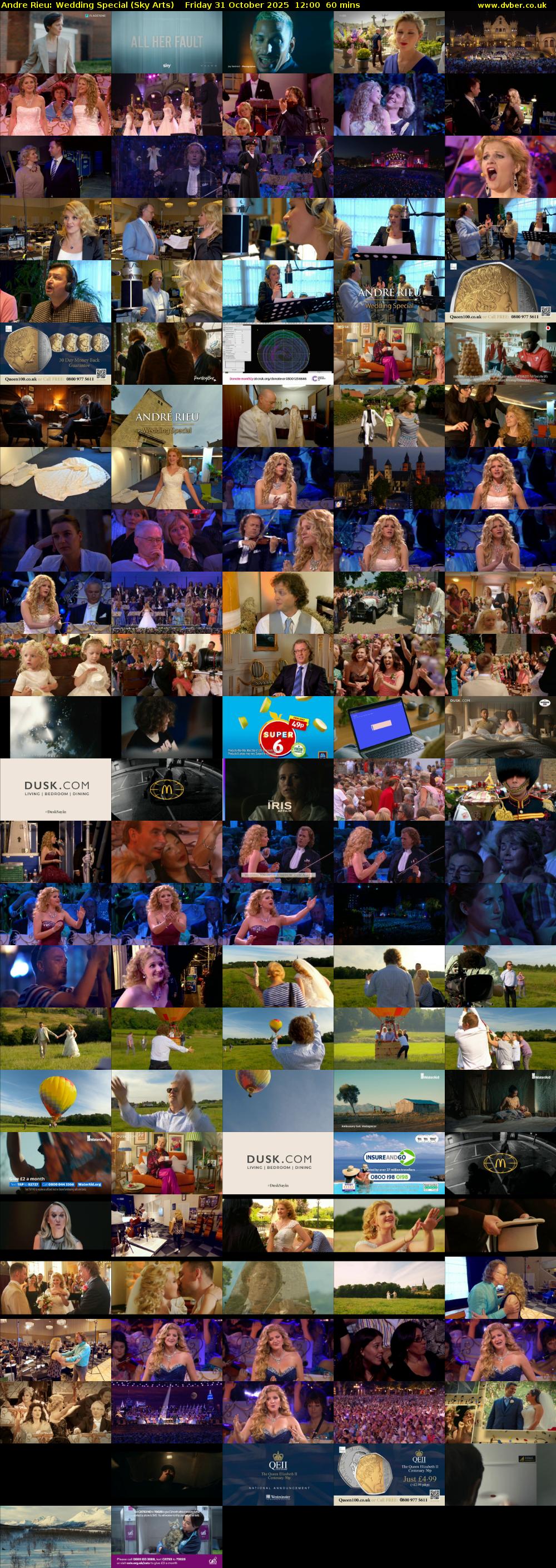 Andre Rieu: Wedding Special (Sky Arts) Friday 31 October 2025 12:00 - 13:00