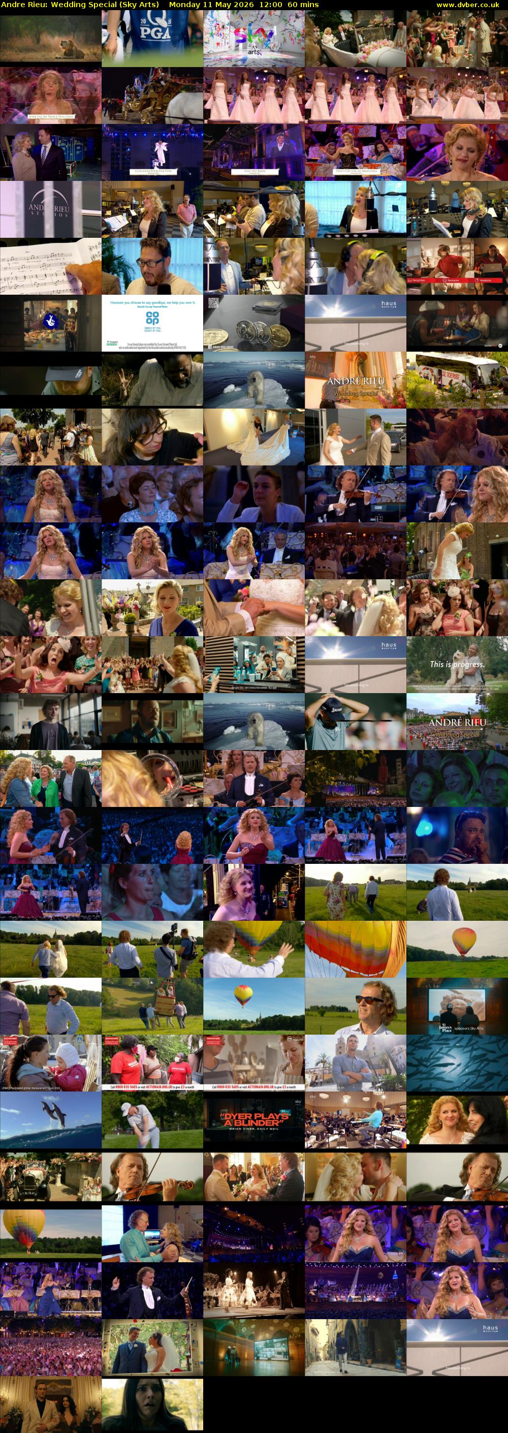 Andre Rieu: Wedding Special (Sky Arts) Monday 11 May 2026 12:00 - 13:00