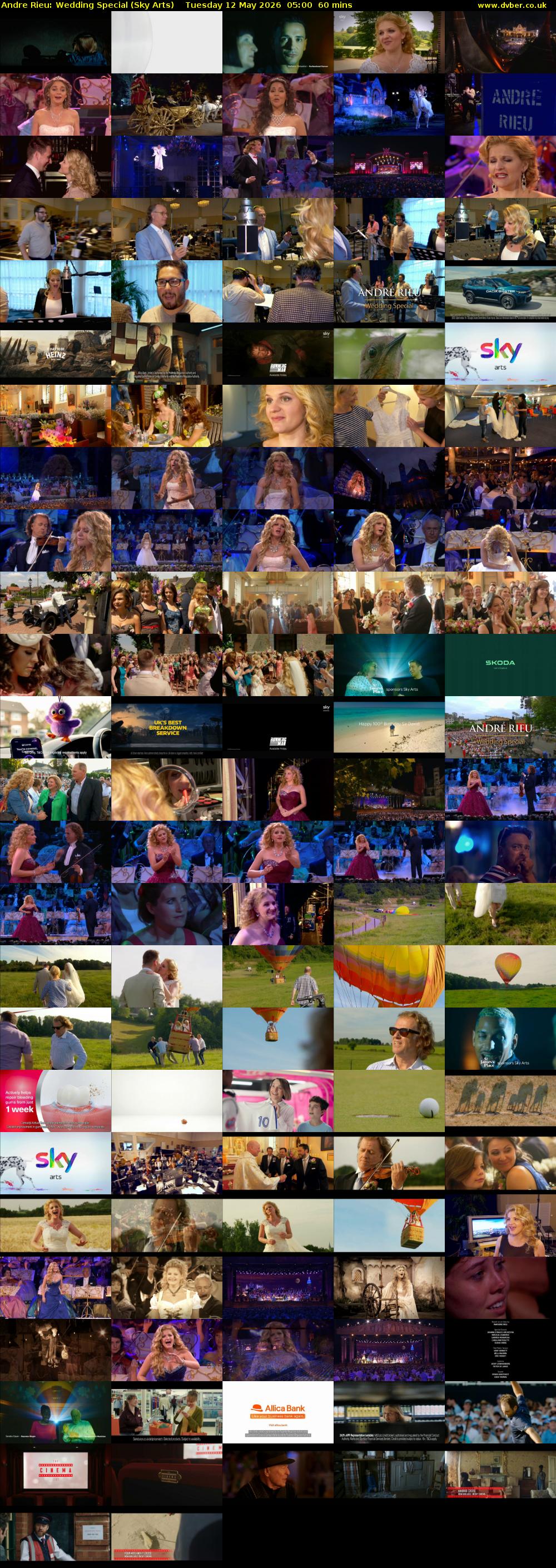 Andre Rieu: Wedding Special (Sky Arts) Tuesday 12 May 2026 05:00 - 06:00