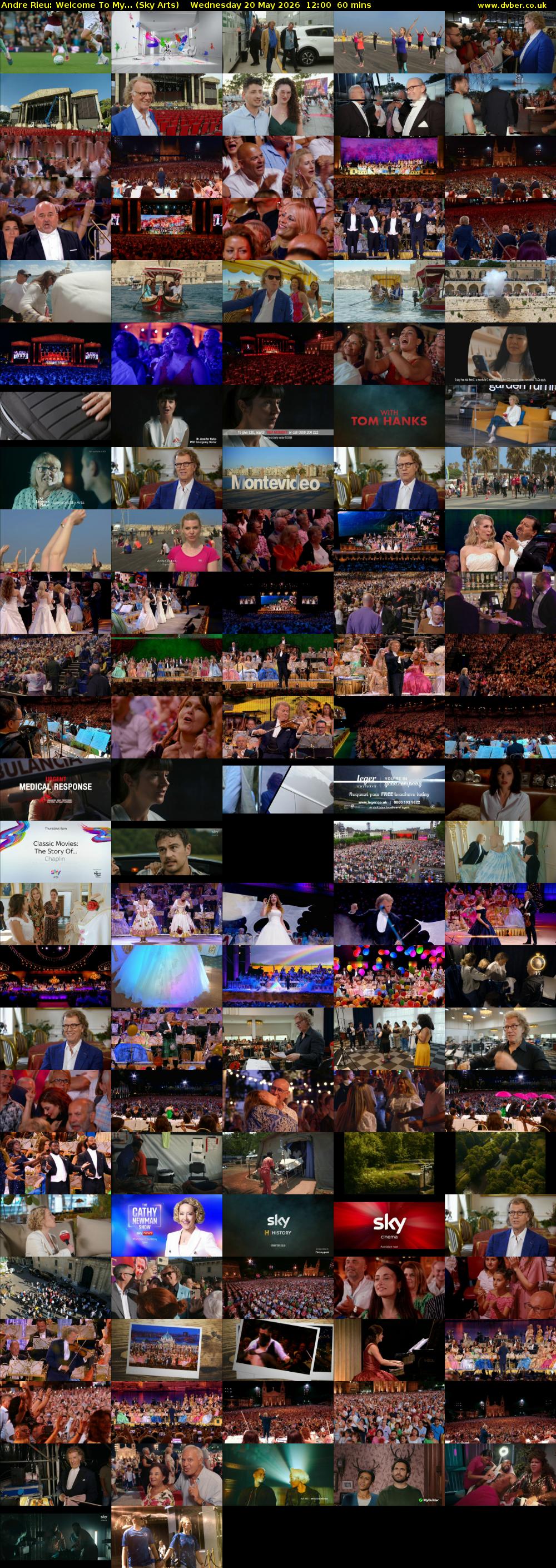 Andre Rieu: Welcome To My... (Sky Arts) Wednesday 20 May 2026 12:00 - 13:00