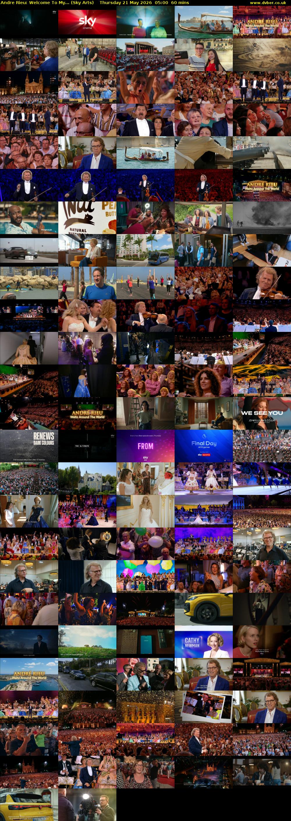 Andre Rieu: Welcome To My... (Sky Arts) Thursday 21 May 2026 05:00 - 06:00