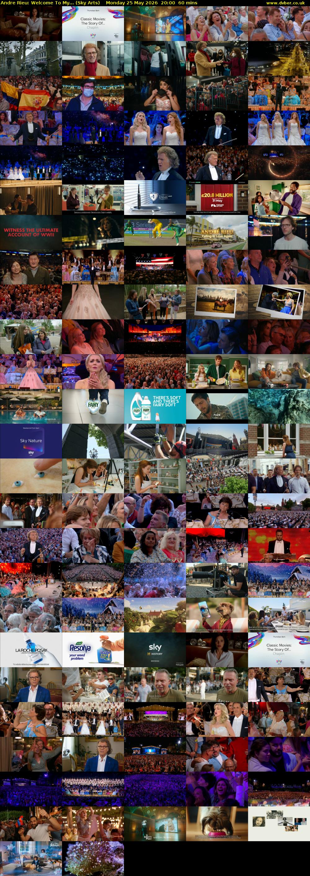 Andre Rieu: Welcome To My... (Sky Arts) Monday 25 May 2026 20:00 - 21:00
