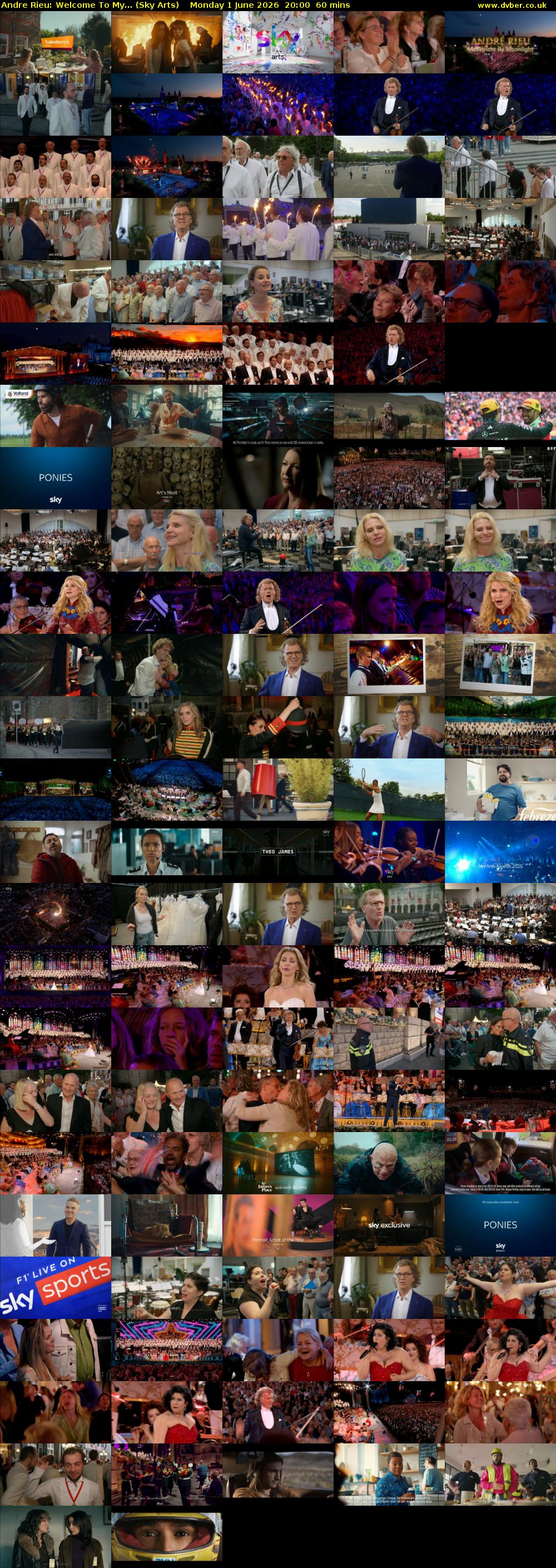 Andre Rieu: Welcome To My... (Sky Arts) Monday 1 June 2026 20:00 - 21:00