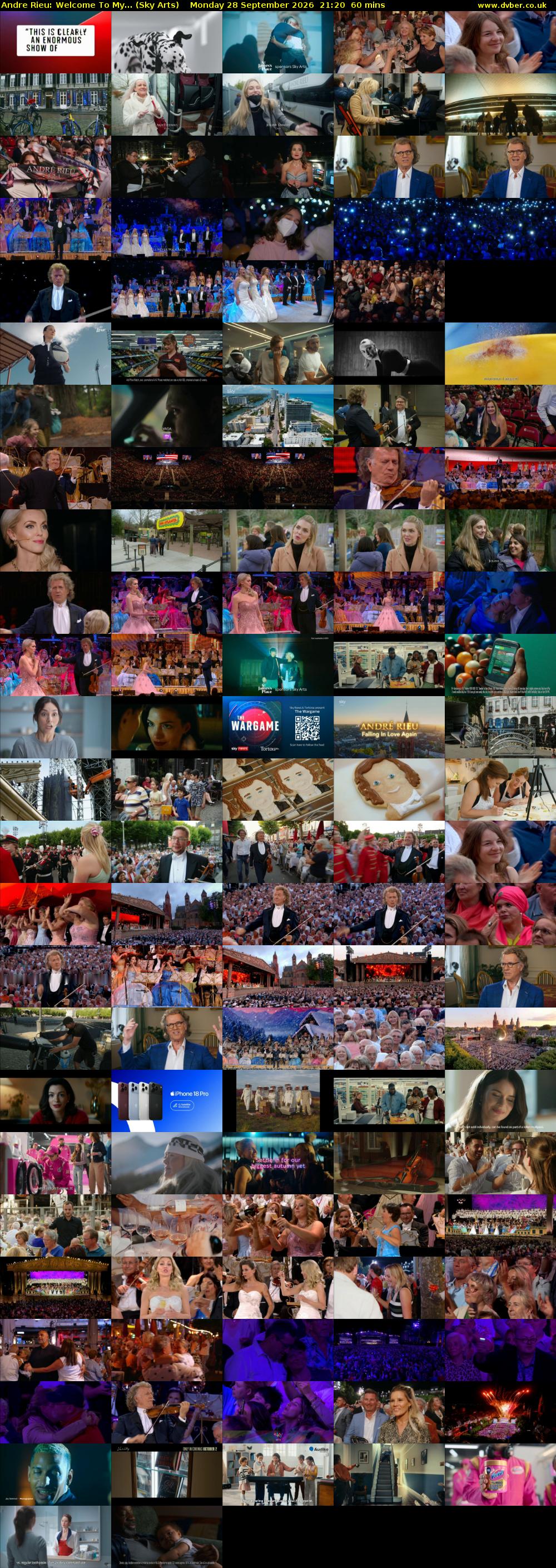 Andre Rieu: Welcome To My... (Sky Arts) Monday 28 September 2026 21:20 - 22:20