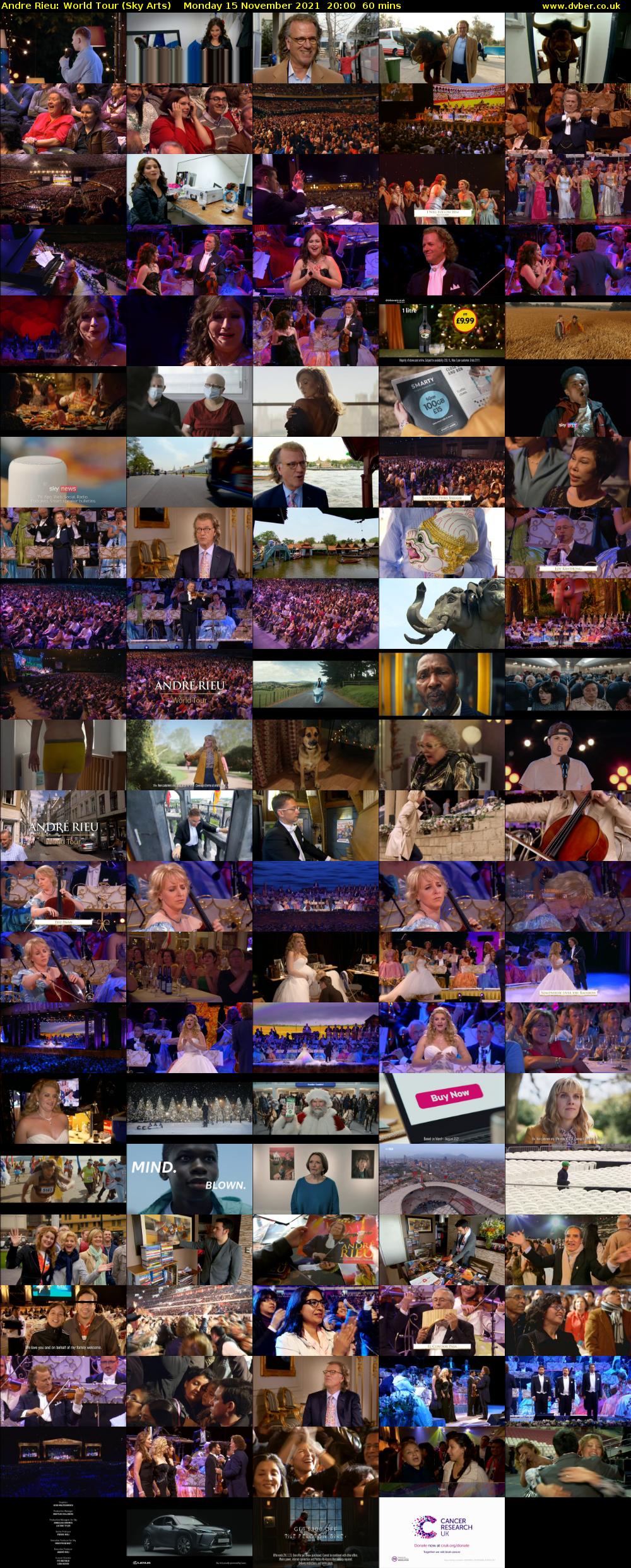Andre Rieu: World Tour (Sky Arts) Monday 15 November 2021 20:00 - 21:00