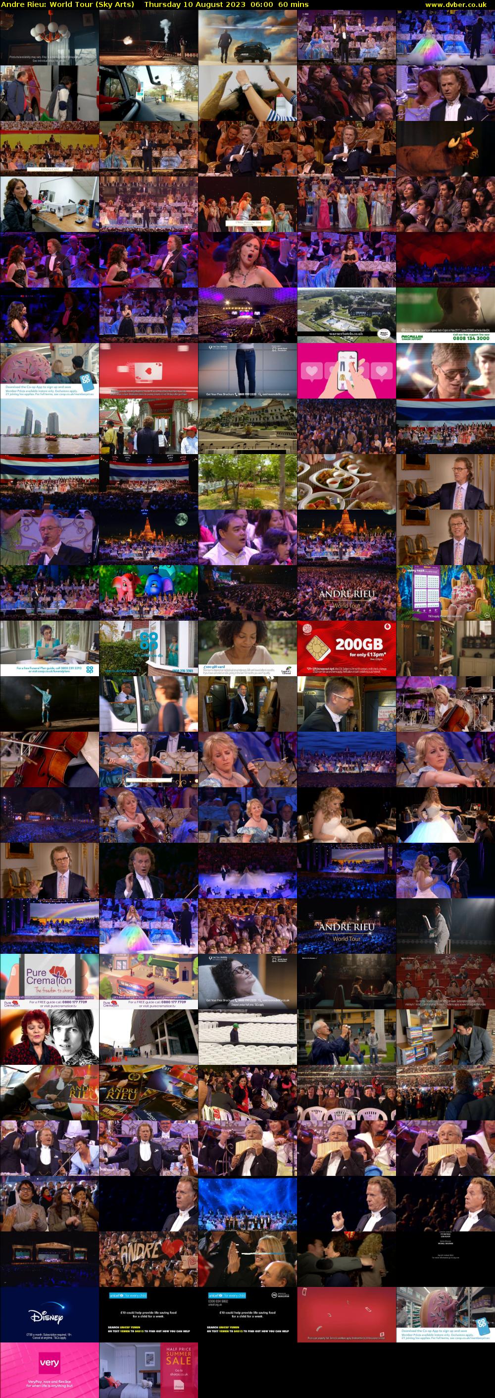 Andre Rieu: World Tour (Sky Arts) Thursday 10 August 2023 06:00 - 07:00