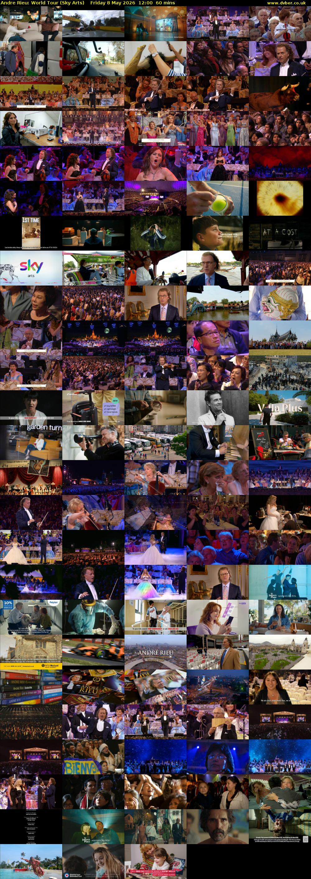 Andre Rieu: World Tour (Sky Arts) Friday 8 May 2026 12:00 - 13:00