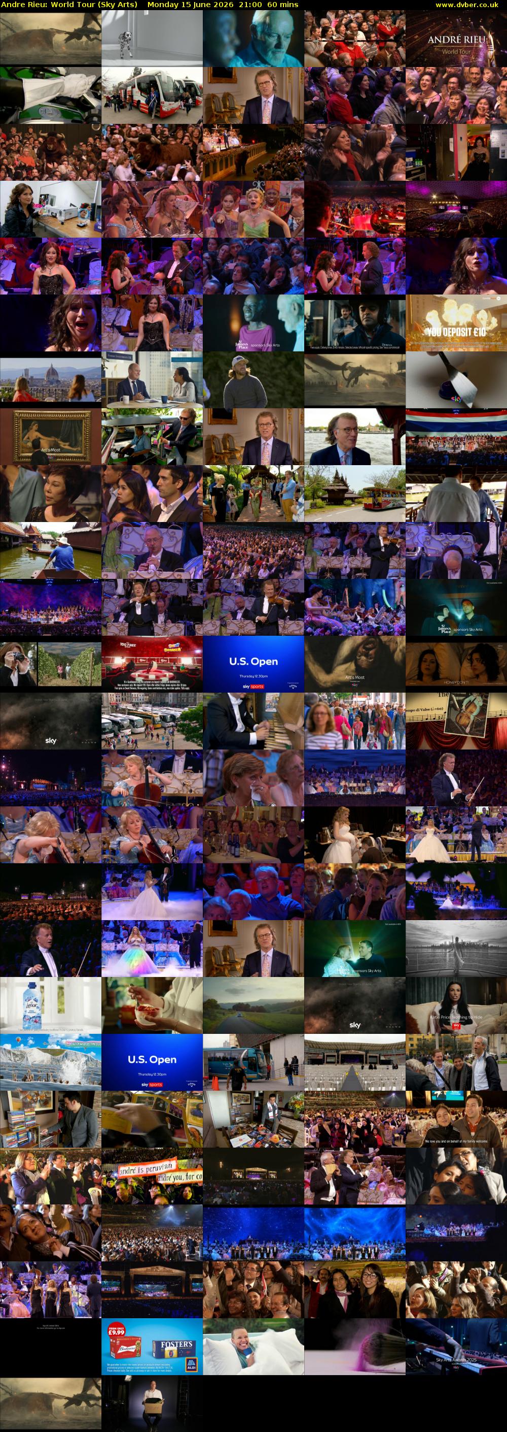 Andre Rieu: World Tour (Sky Arts) Monday 15 June 2026 21:00 - 22:00