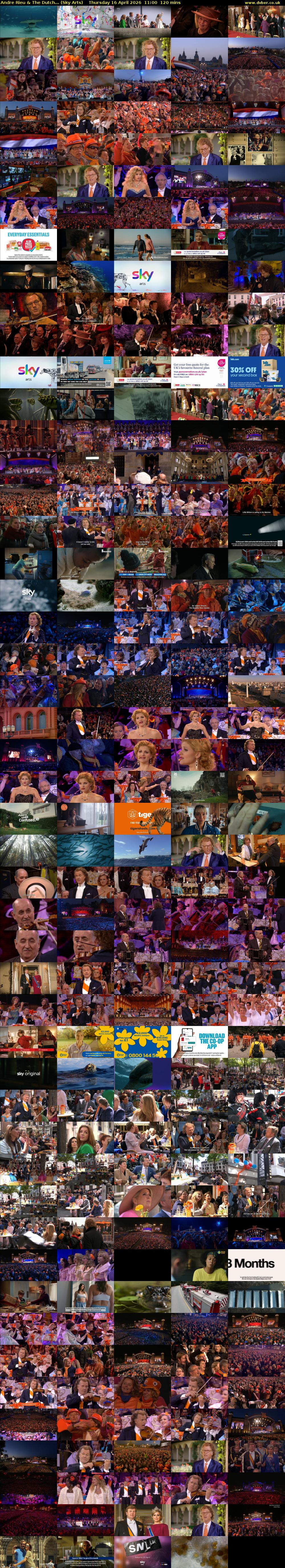 Andre Rieu & The Dutch... (Sky Arts) Thursday 16 April 2026 11:00 - 13:00