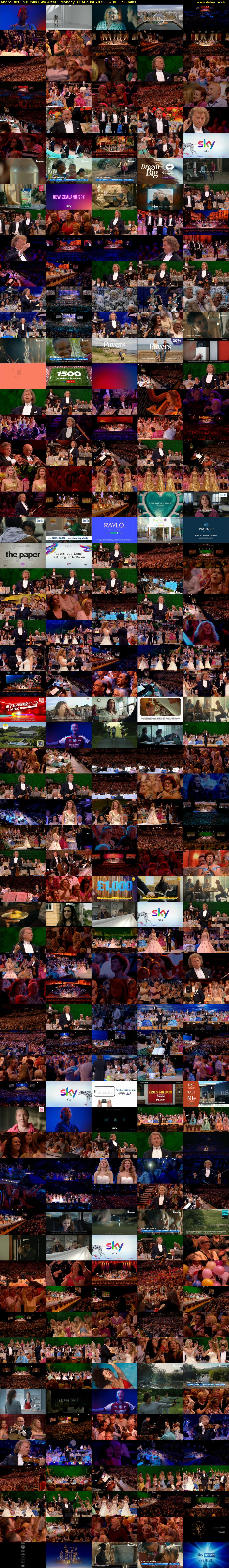 Andre Rieu In Dublin (Sky Arts) Monday 31 August 2026 14:00 - 16:30