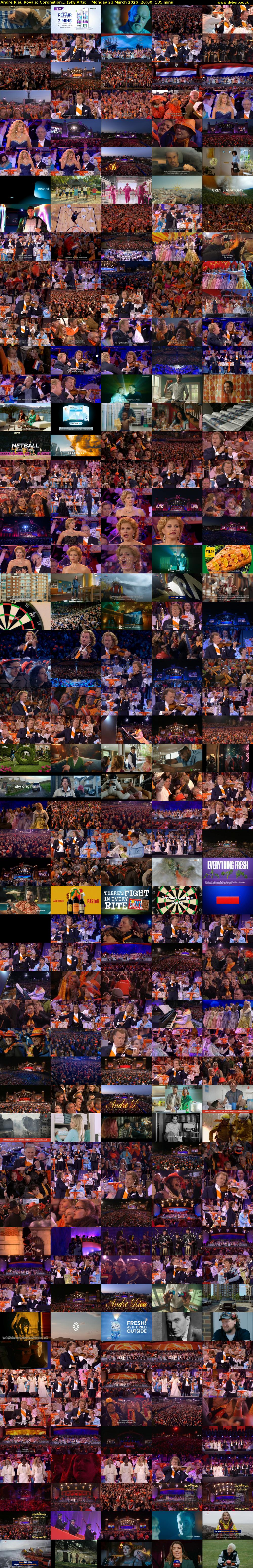 Andre Rieu Royale: Coronation... (Sky Arts) Monday 23 March 2026 20:00 - 22:15