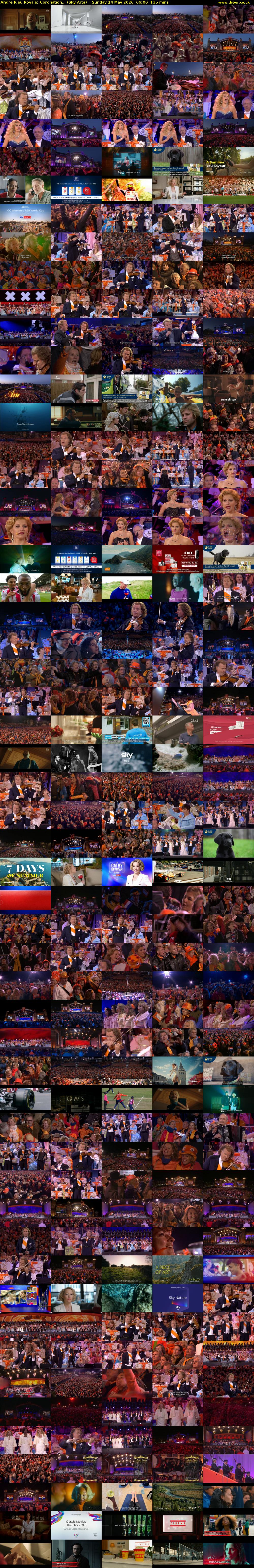 Andre Rieu Royale: Coronation... (Sky Arts) Sunday 24 May 2026 06:00 - 08:15