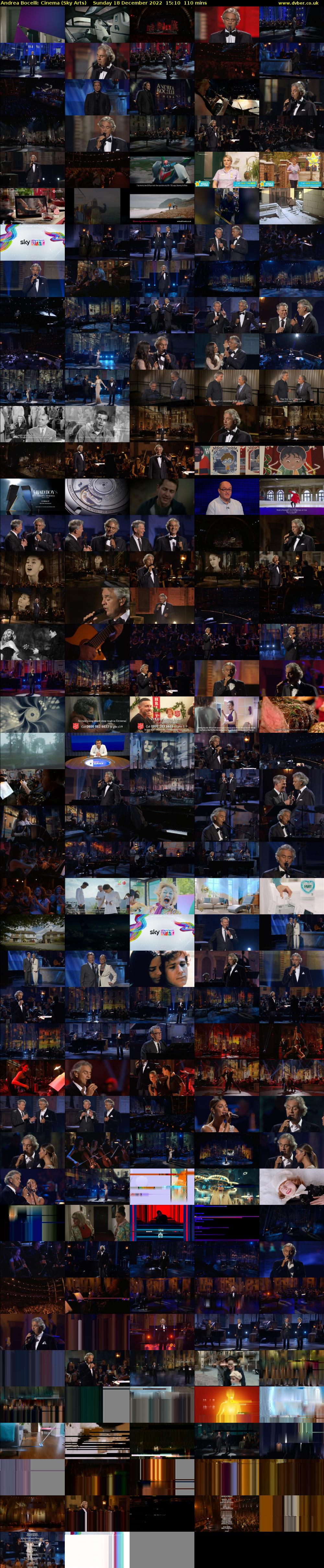 Andrea Bocelli: Cinema (Sky Arts) Sunday 18 December 2022 15:10 - 17:00