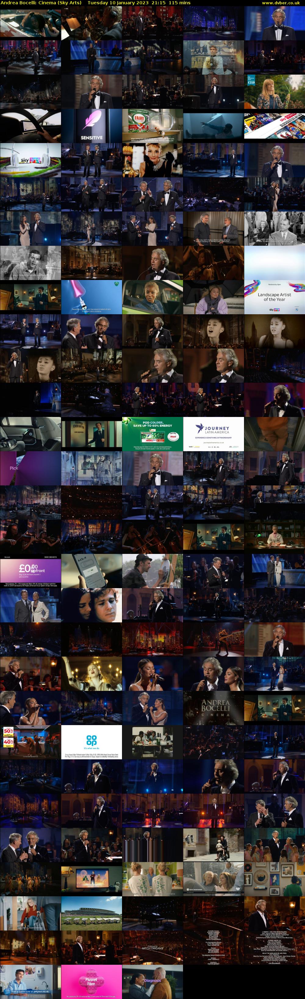 Andrea Bocelli: Cinema (Sky Arts) Tuesday 10 January 2023 21:15 - 23:10
