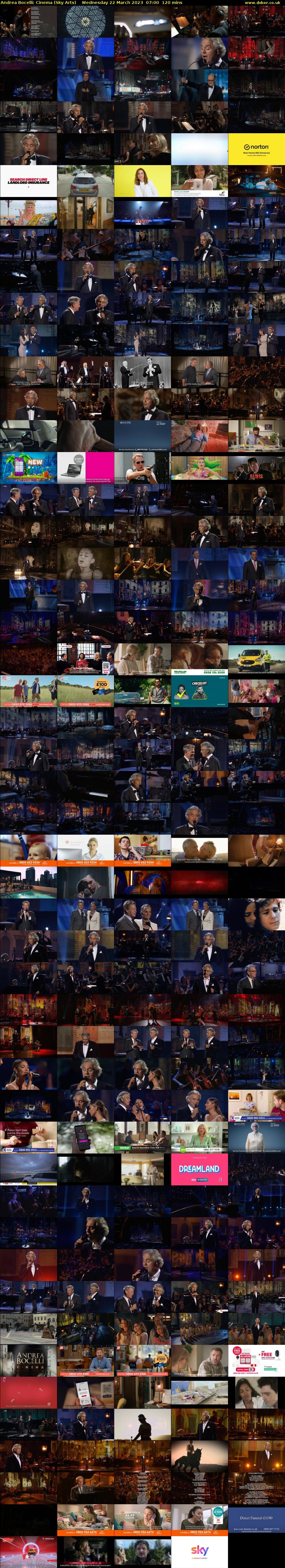 Andrea Bocelli: Cinema (Sky Arts) Wednesday 22 March 2023 07:00 - 09:00