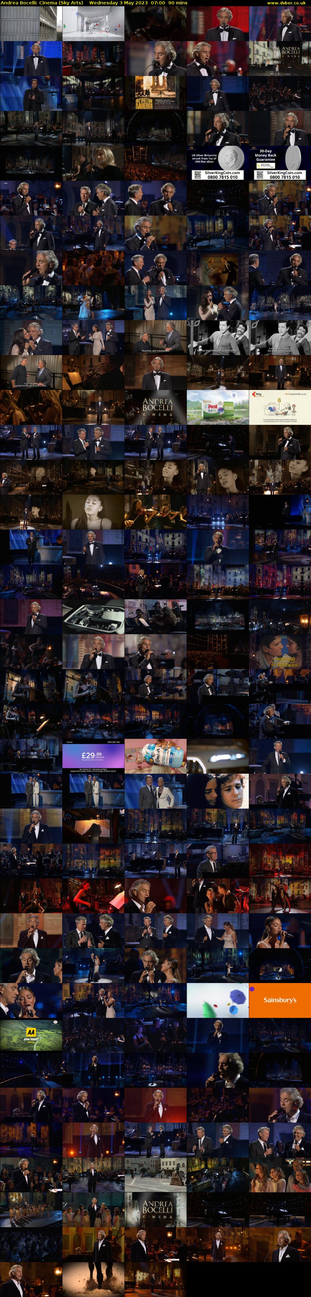 Andrea Bocelli: Cinema (Sky Arts) Wednesday 3 May 2023 07:00 - 08:30