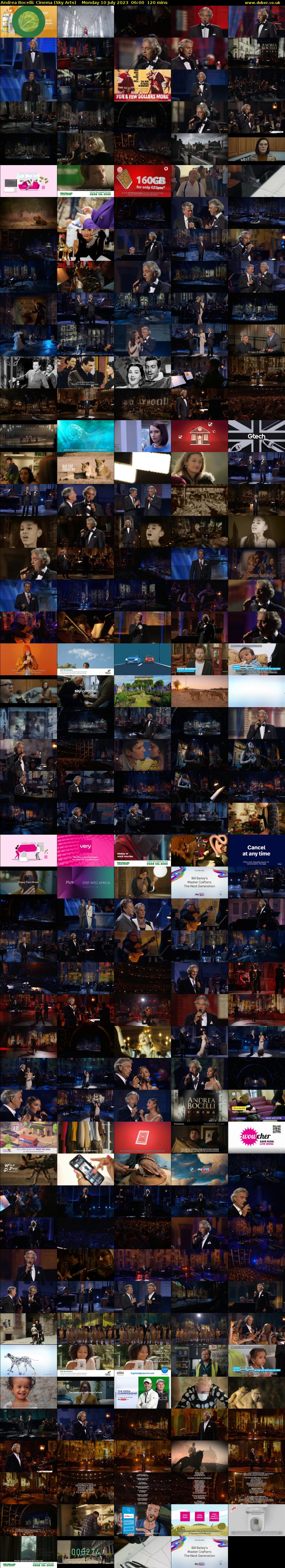 Andrea Bocelli: Cinema (Sky Arts) Monday 10 July 2023 06:00 - 08:00