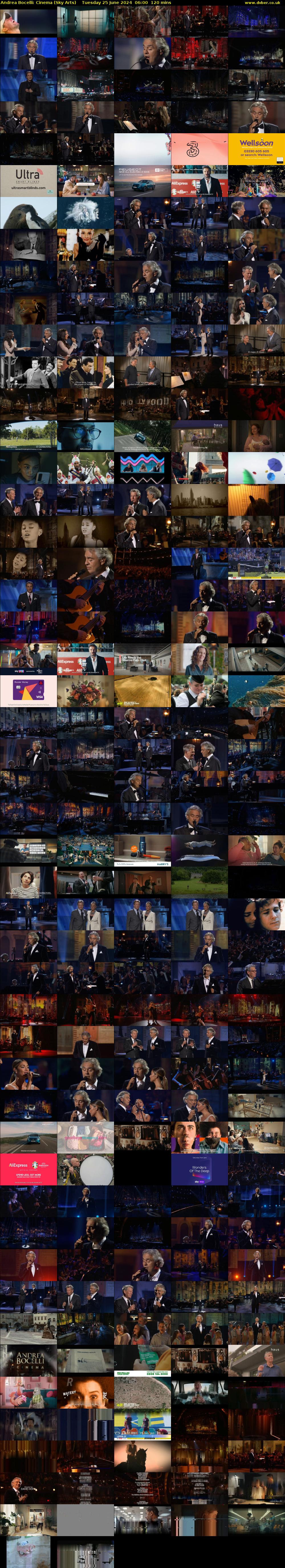Andrea Bocelli: Cinema (Sky Arts) Tuesday 25 June 2024 06:00 - 08:00