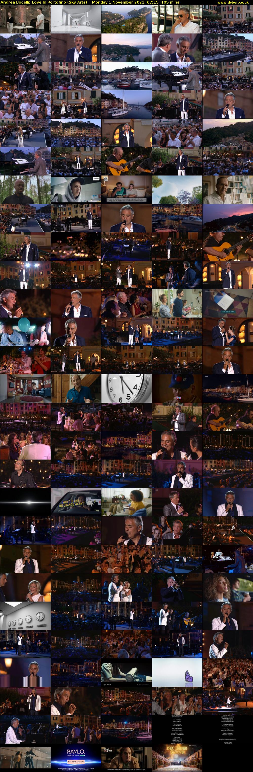Andrea Bocelli: Love In Portofino (Sky Arts) Monday 1 November 2021 07:15 - 09:00